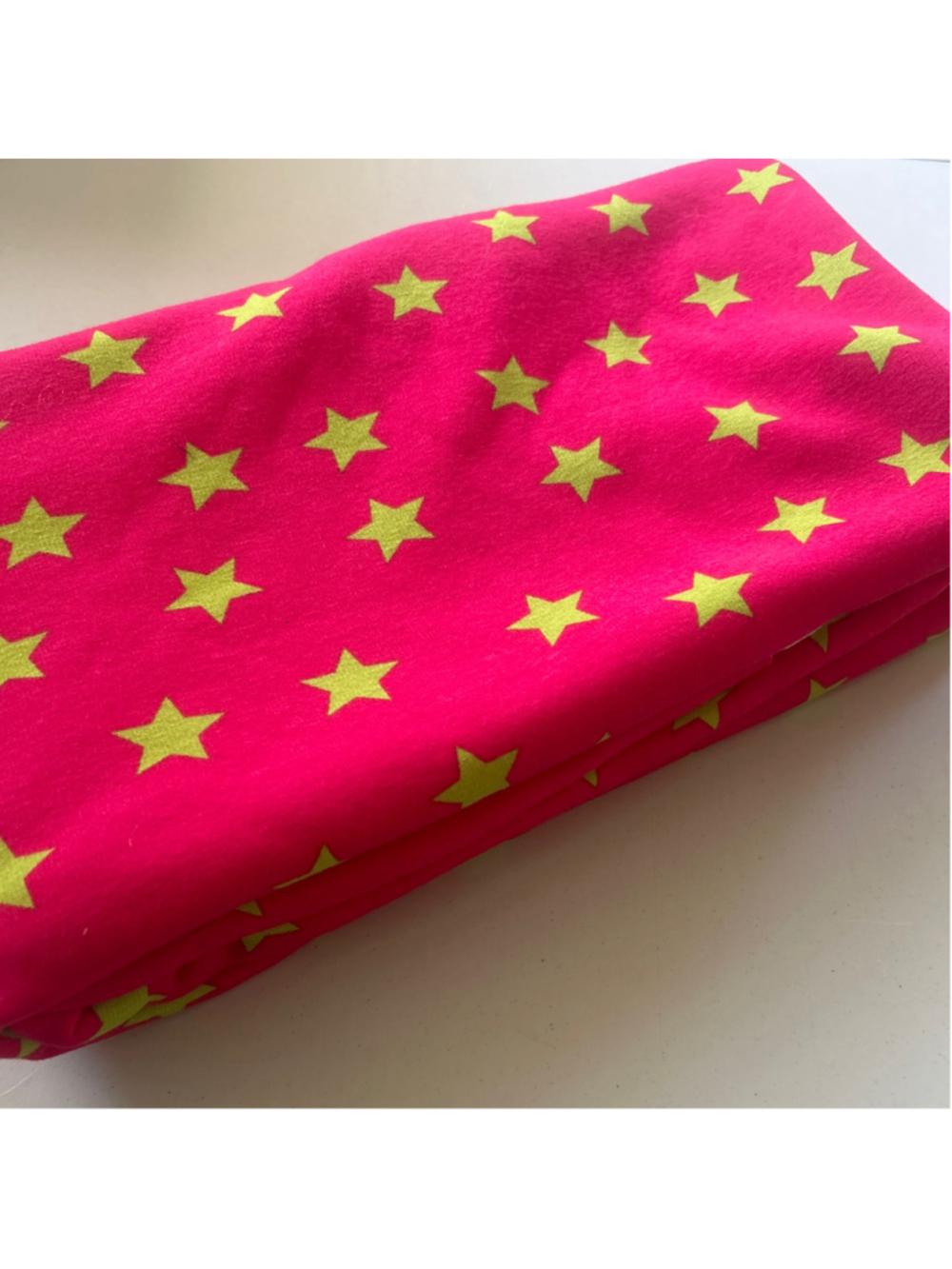 Fabric: 16”x 62” Star Print Fabric Pink/Green - Picture 2 of 4